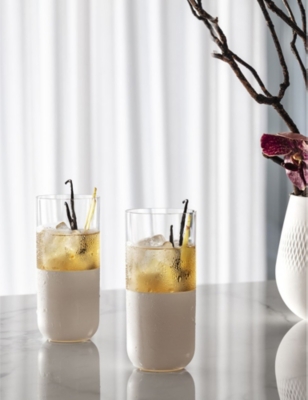 VILLEROY & BOCH: Manufacture Rock Blanc crystal long tumblers set of four