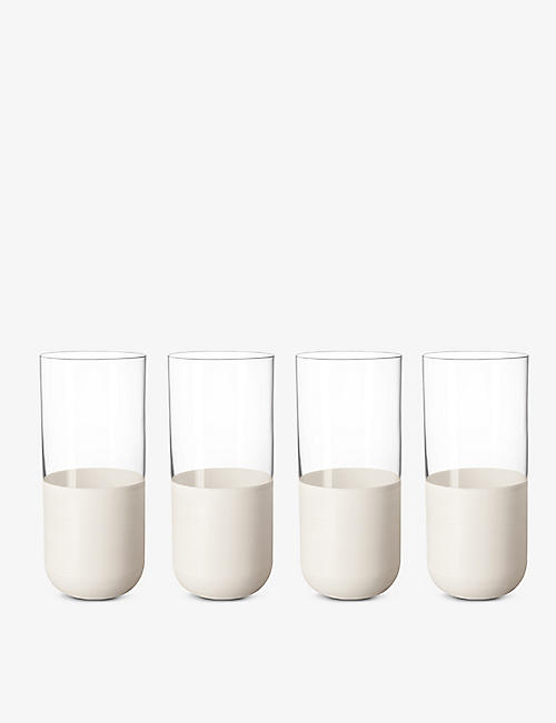 VILLEROY & BOCH: Manufacture Rock Blanc crystal long tumblers set of four