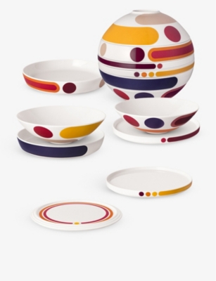 Villeroy & Boch Iconic La Boule Miami Stackable Seven-piece Porcelain Set