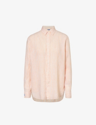 POLO RALPH LAUREN: Stripe-print relaxed-fit linen shirt