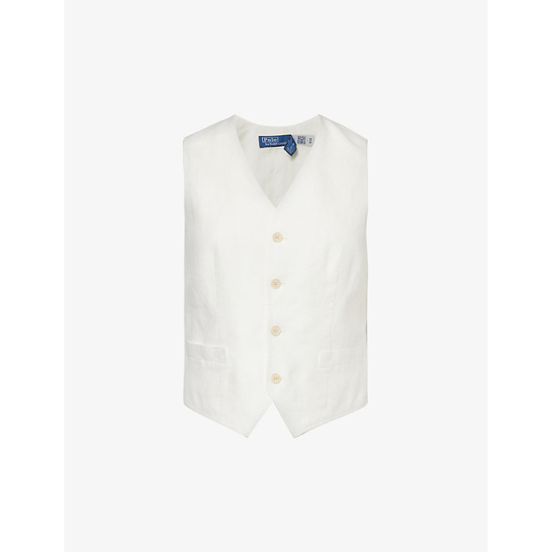 Polo Ralph Lauren V-neck Regular-fit Linen Waistcoat In Nevis