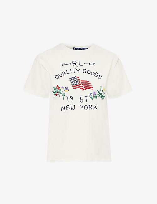 POLO RALPH LAUREN: Graphic-print cotton-jersey T-shirt