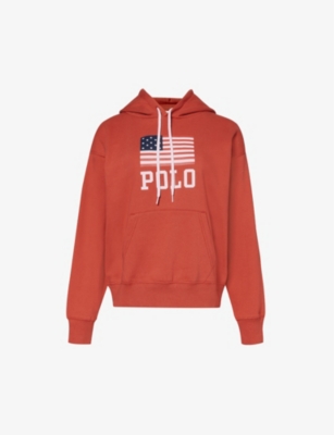 Shop Polo Ralph Lauren Women's New Brick America Flag-print Cotton-blend Jersey Sweatshirt