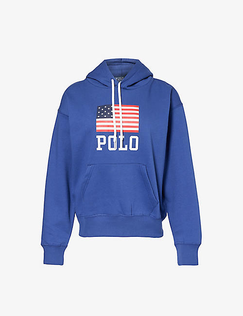 POLO RALPH LAUREN: American flag-print cotton-blend jersey hoody