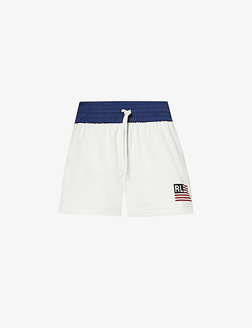 POLO RALPH LAUREN: Flag logo-print cotton-blend jersey shorts