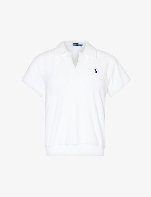 POLO RALPH LAUREN: Logo-embroidered cotton-blend terry polo shirt