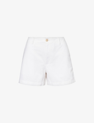 POLO RALPH LAUREN: Logo-embroidered straight-leg cotton-twill shorts