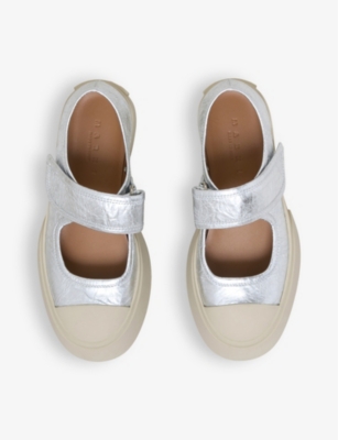 MARNI: Pablo metallic-leather Mary Jane trainers