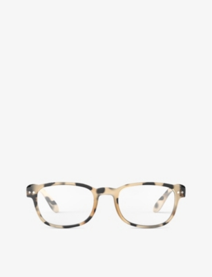 Shop Izipizi #b Rectangle-frame Reading Glasses In Light Tortoise