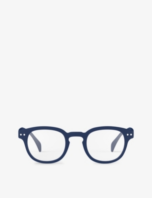 Shop Izipizi Mens Vy #c Round-frame Reading Glasses +3 In Navy