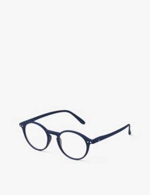Izipizi Womens #d Round-framed Navy Reading Glasses In Navy