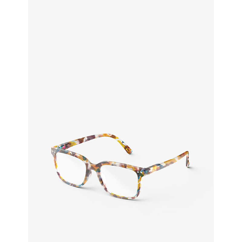 Shop Izipizi #l Square-frame Reading Glasses In Blue Tortoise
