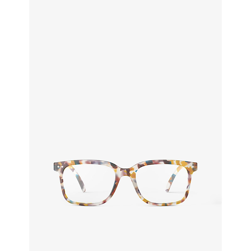 Shop Izipizi #l Square-frame Reading Glasses In Blue Tortoise