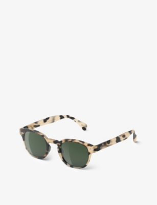 Izipizi Mens Light Tortoise #c Square-framed Polarised Sunglasses In Light Tortoise