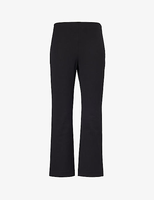 VINCE: Elasticated-waist straight-leg mid-rise stretch-woven trousers