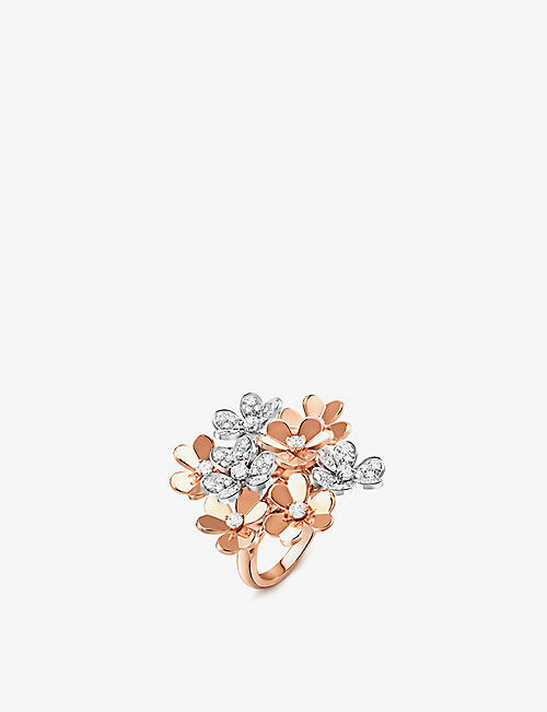 VAN CLEEF & ARPELS: Frivole 18ct rose-gold, rhodium-plated 18ct white-gold and 0.93ct diamond ring