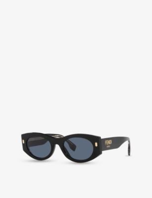 Fendi Collision Color Thick-rimmed Sunglasses In Black