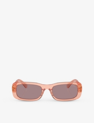 MIU MIU: MU 08ZS oval-frame acetate sunglasses