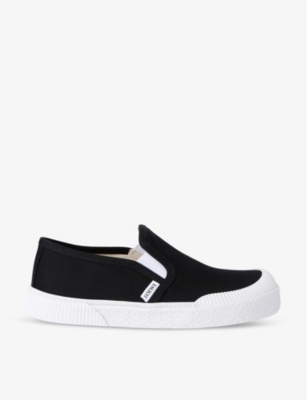 Shop Loewe Women's Black Terra Vulca Contrast-sole Canvas Low-top Trainers