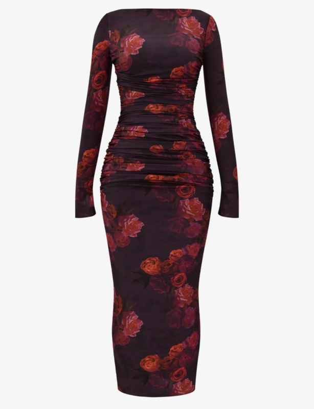 Lanetta floral-print stretch-woven maxi dress