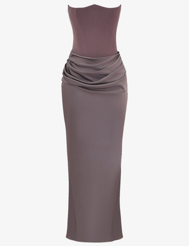 Persephone strapless corset woven maxi dress