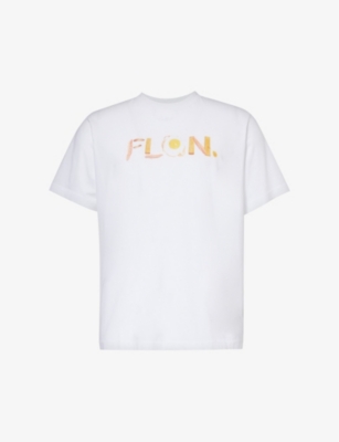 FLAN: Food Logo graphic-print organic cotton-jersey T-shirt