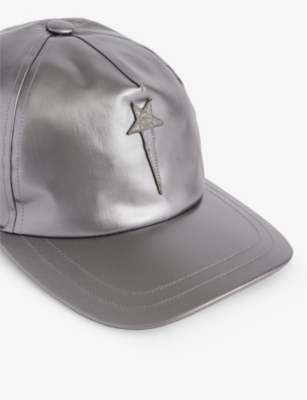 Shop Rick Owens Womens  X Champion Brand-patch Woven Baseball Cap Silver