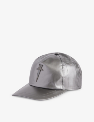 Shop Rick Owens Womens  X Champion Brand-patch Woven Baseball Cap Silver