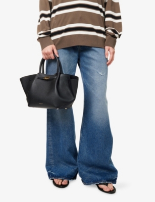 Demellier Midi New York Croc Effect Leather Bag In Black