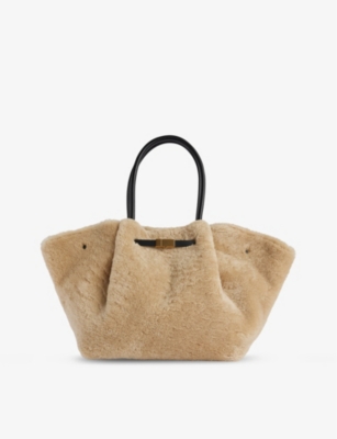 Demellier Womens  The New York Suede Tote Bag In Beige/black