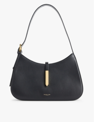 Demellier Womens Tokyo Leather Shoulder Bag Black