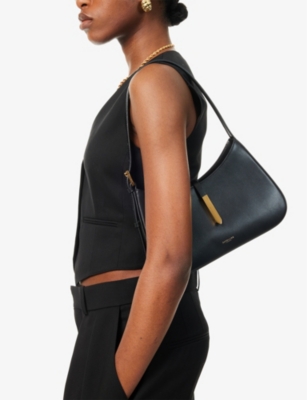 Shop Demellier Womens Black Tokyo Leather Shoulder Bag