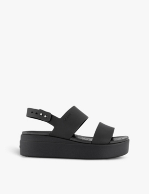 Brooklyn double-strap low-wedge rubber sandals
