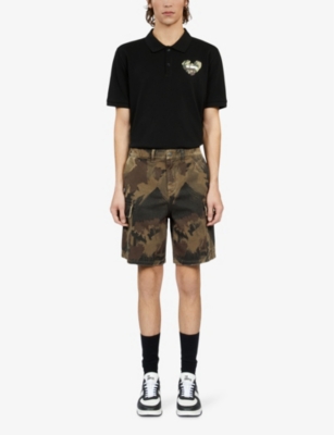Shop The Kooples Men's Camouflage Camouflage-pattern Cargo Cotton Shorts