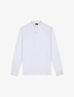 Shop The Kooples Men's White Classic-collar Regular-fit Long-sleeve Cotton Shirt