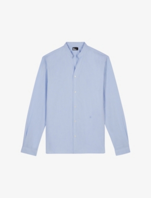 Shop The Kooples Men's Blue Sky Classic-collar Regular-fit Long-sleeve Cotton Shirt