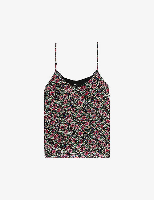 THE KOOPLES: Floral-print woven vest top