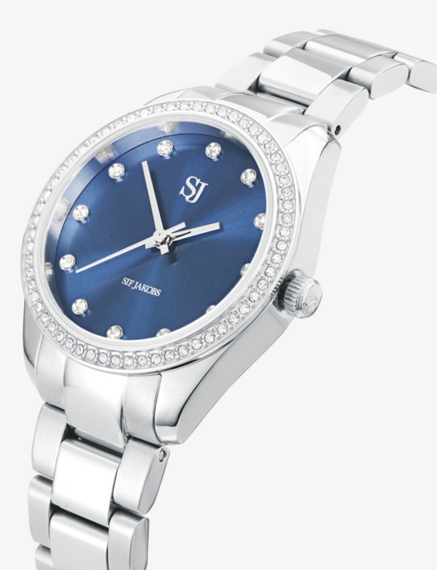 Valeria stainless-steel and zirconia quartz watch