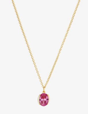SIF JAKOBS: Ellera 18ct gold-plated sterling-silver and zirconia pendant necklace