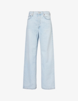 Shop Agolde Womens Fragment Low Slung Straight-leg Mid-rise Jeans