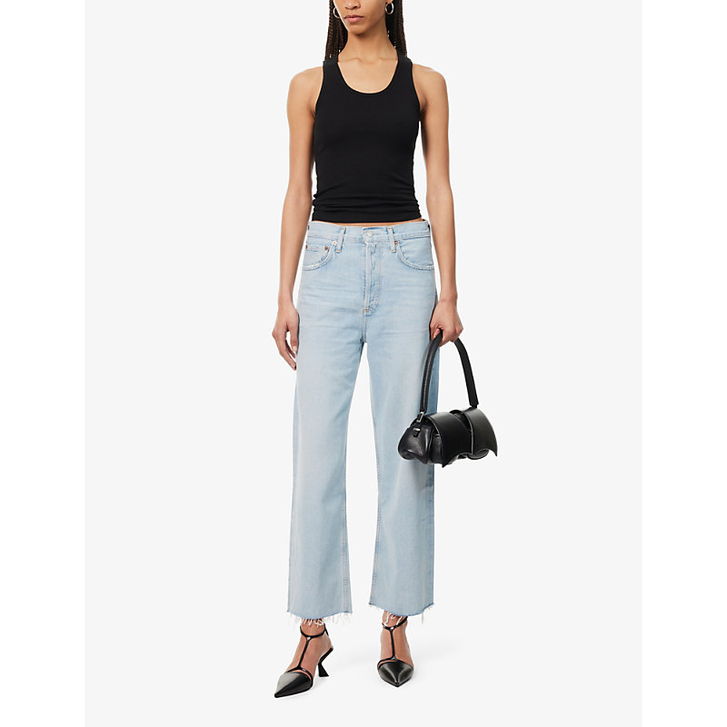 Shop Agolde Ren Wide-leg High-rise Recycled Jeans In Smash