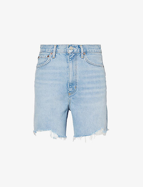 AGOLDE: Stella high-rise organic and recycled-cotton denim shorts
