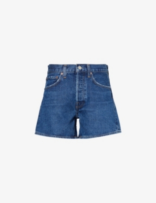 Shop Agolde Women's Enamour Parker High-rise Denim Shorts