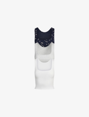 SKIMS: Ribbed Scoop-Neck Pack of Three Cotton-Jersey Tank Tops