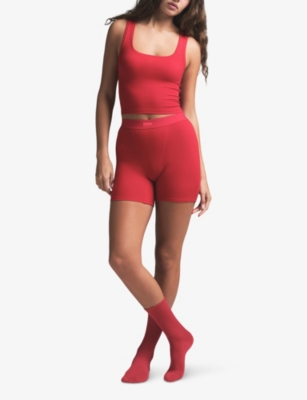 SKIMS: Ribbed Scoop-Neck Pack of Three Cotton-Jersey Tank Tops