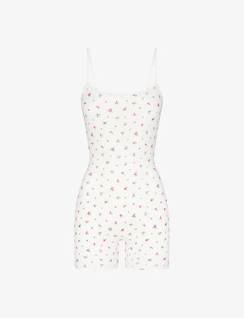SKIMS: Soft Lounge floral-print sleeveless stretch-woven body