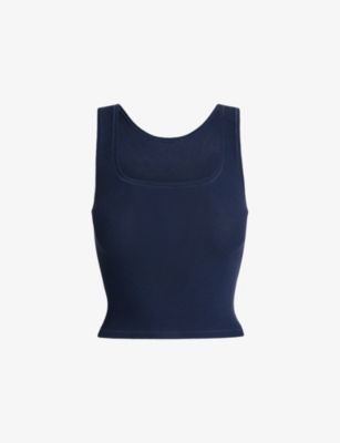 SKIMS: Ribbed Scoop-Neck Cotton-Jersey Tank Top