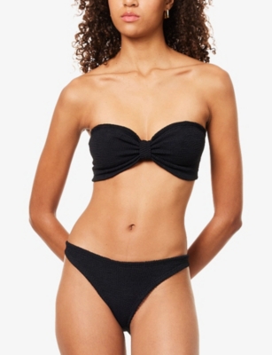 HUNZA G: Jean striped bikini set