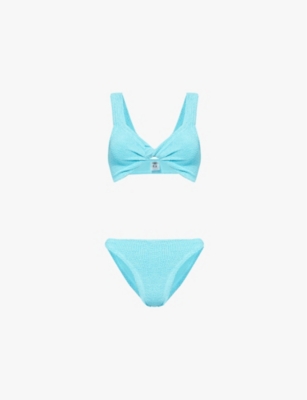 HUNZA G: Juno crinkled bikini set