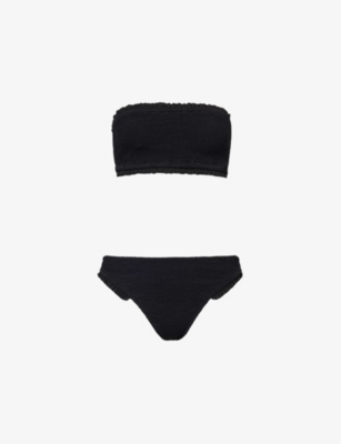 HUNZA G: Tracey frilled-trim bikini set